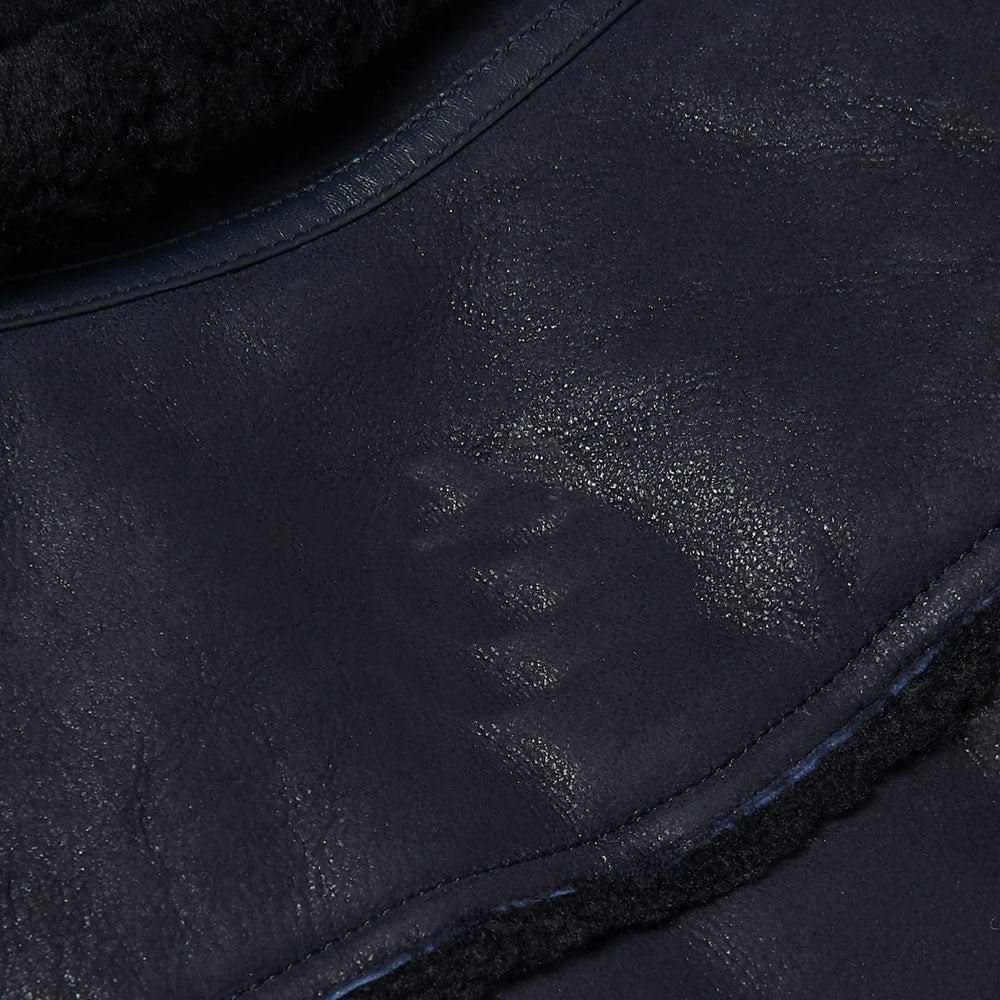 Men's Aviator Styled Fur Collar Sheepskin Moto Shearling Leather Jacket