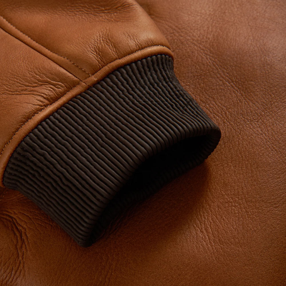 Men Brown Bomber Aviator Sheepskin B3 Leather Jacket
