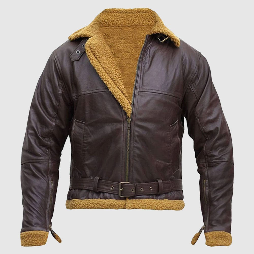 B3 Bomber Flight RAF Sheepskin Airforce Aviator Leather Jacket