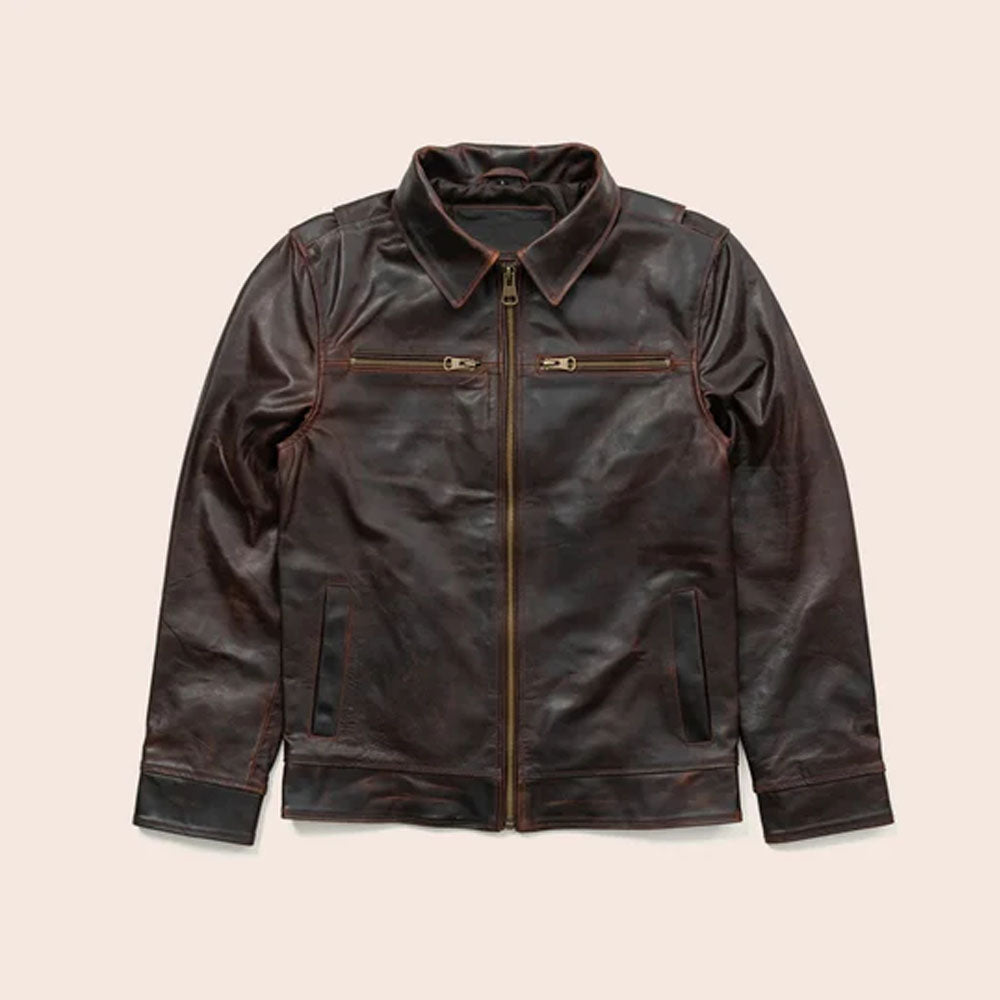 Men Flight Brown Lambskin Leather Jacket