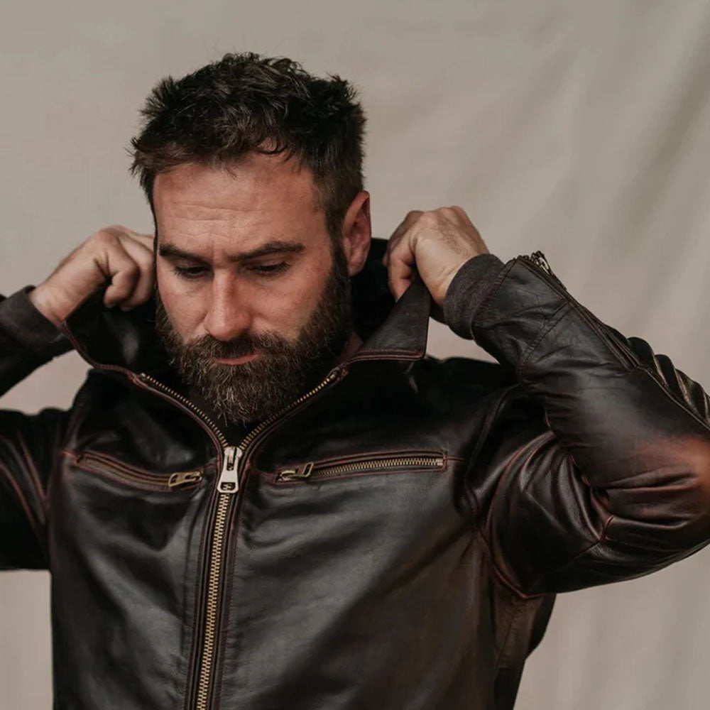 Men Flight Lambskin Leather Jacket
