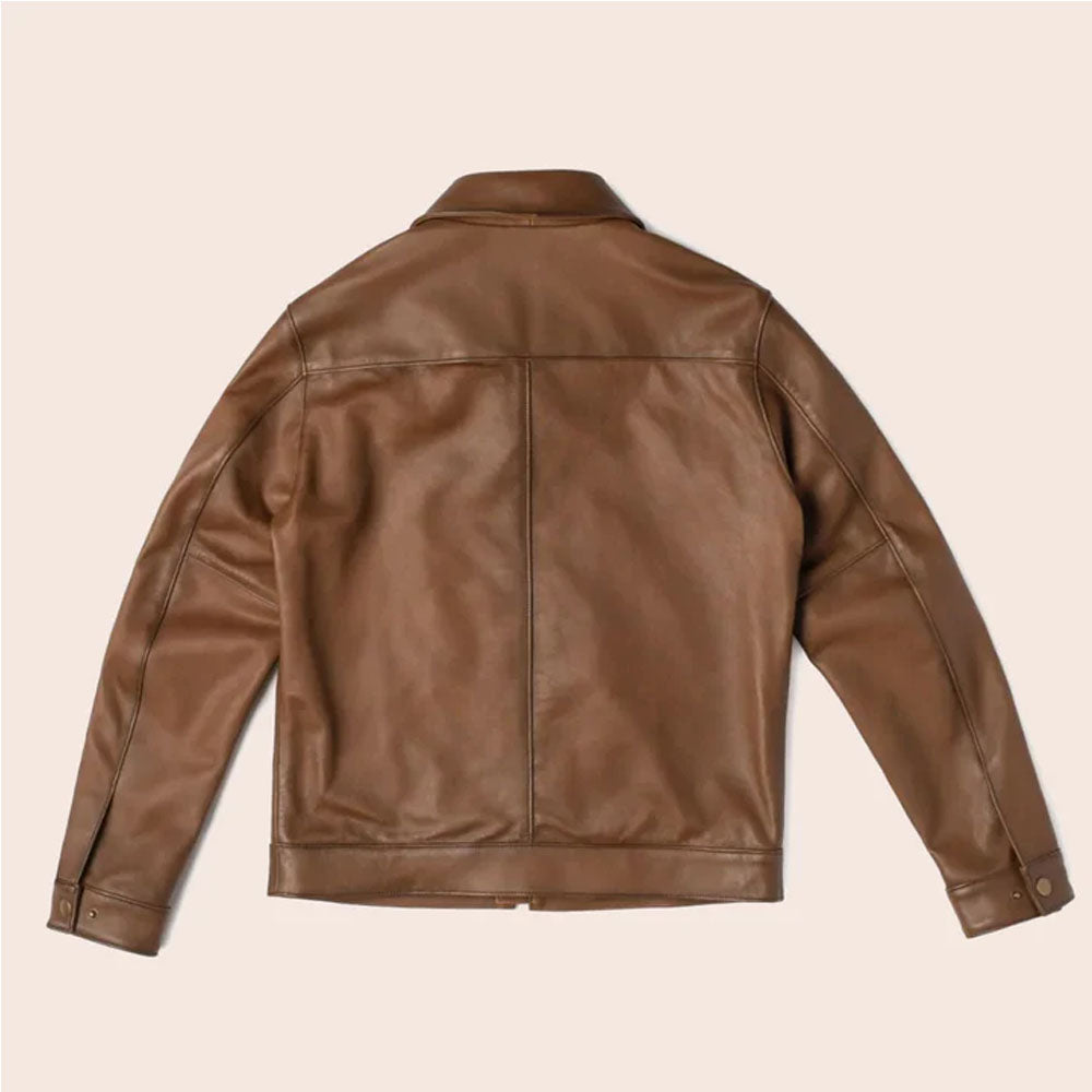 Men's Brown Sheepskin Leather Jacket