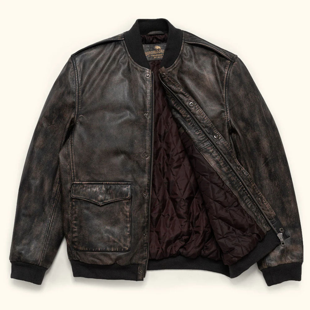 B3 Bomber Pilot A1 Flight Aviator Brown Leather Jacket