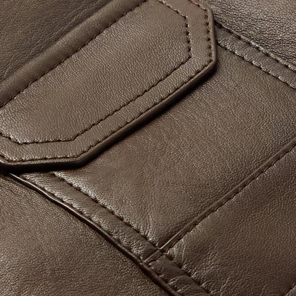 Men B3 Airforce Sheepskin Bomber Flying Brown Shearling Leather Jacket