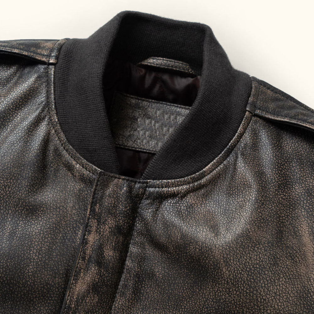 Bomber Pilot A1 Flight Aviator Brown Men Leather Jacket