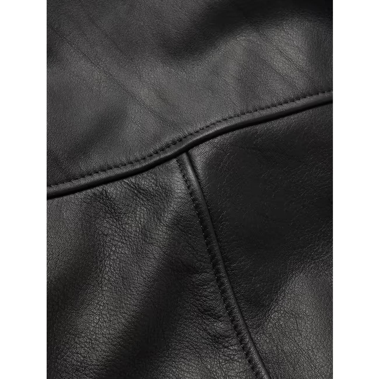 Men Sheepskin Bomber Aviator RAF Flying Collar Black Shearling Leather Jacket