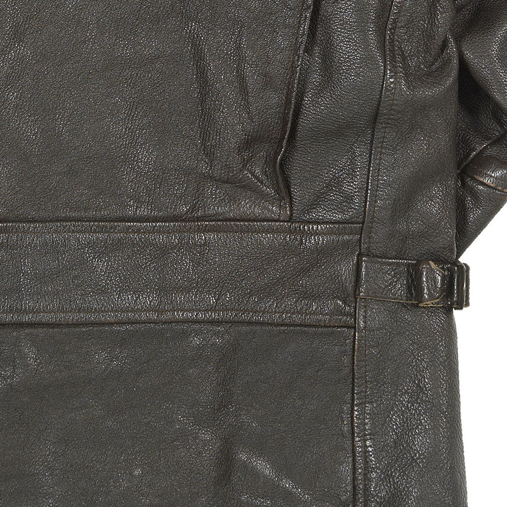 Mens Brown Military A-2 Airforce Flight Bomber Leather Jacket