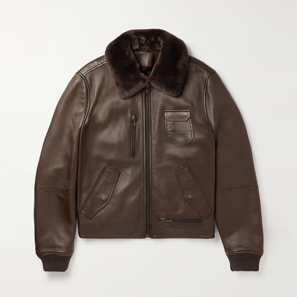 Men B3 Airforce Sheepskin
Bomber Flying RAF Brown
Shearling Leather Jacket
