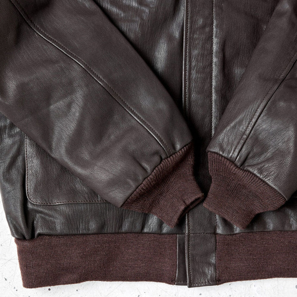 Aviator Horseskin Military Flight A-2 Brown Bomber Leather Jacket