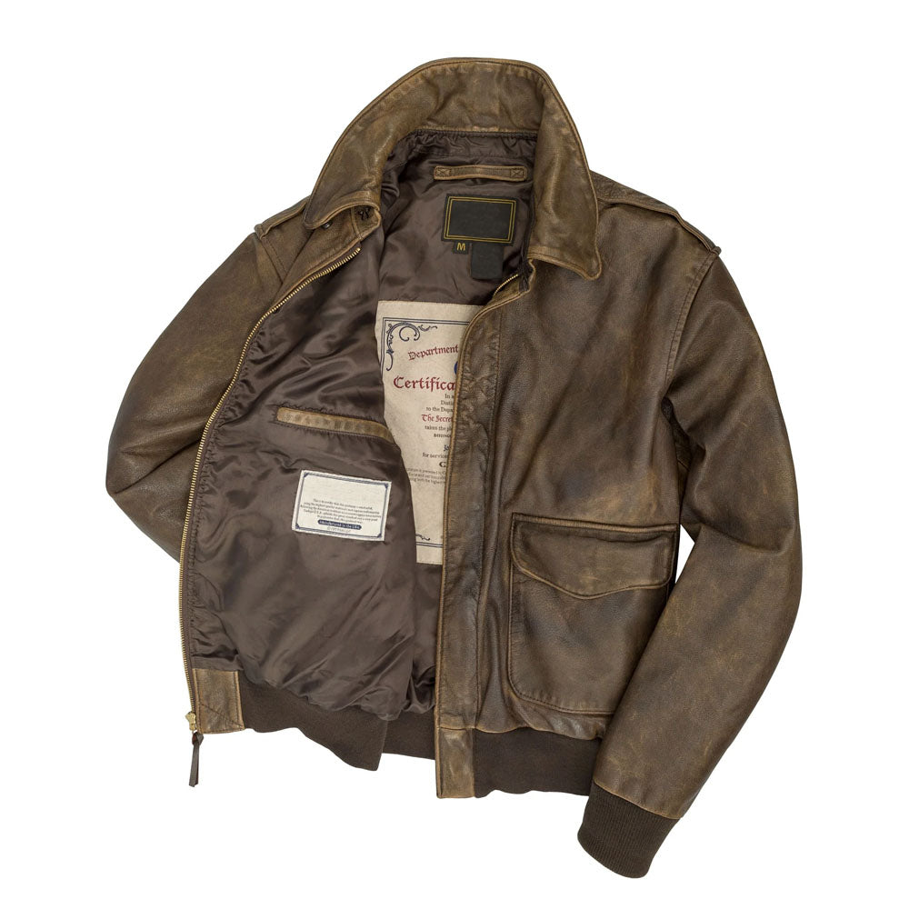 New Men Aviator Flying Pilot B3 Airforce A-2 Bomber Leather Jacket