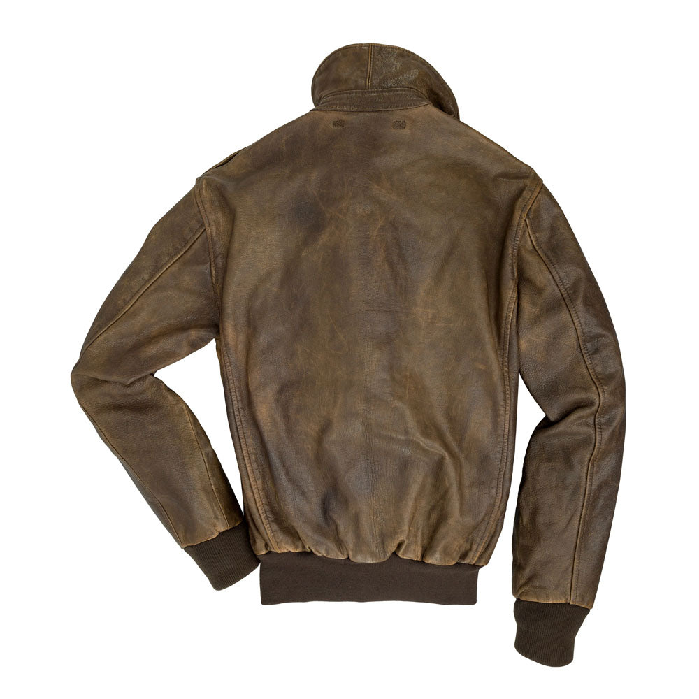 Men Aviator Flying Pilot B3 Airforce A-2 Brown Bomber Leather Jacket
