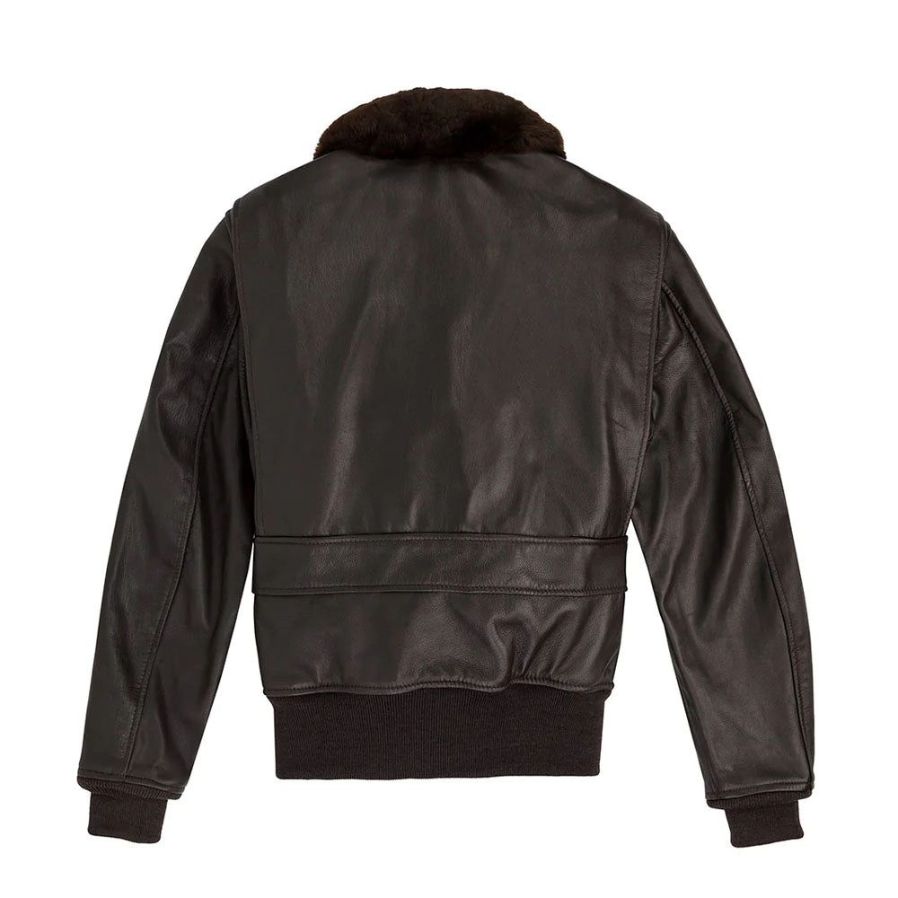 Men Military Airforce Fur Collar G-2 Flight B3 Bomber Leather Jacket