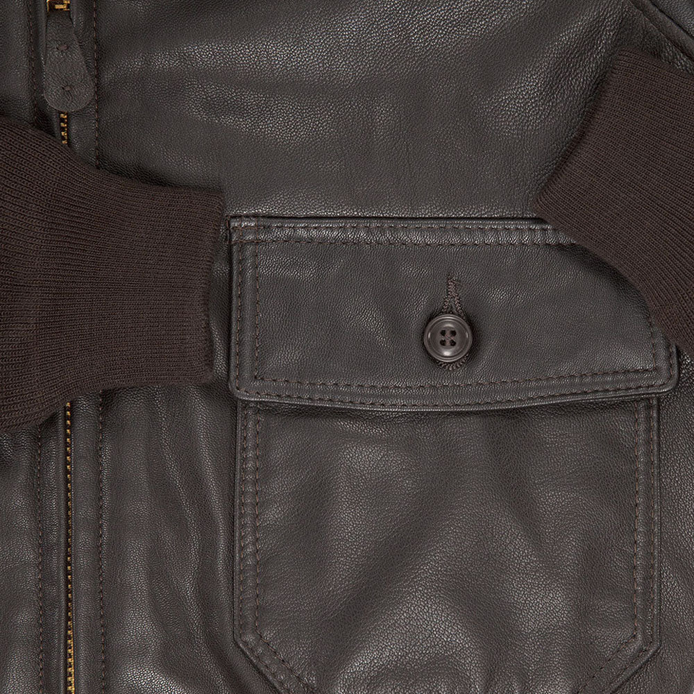 Men Military Airforce Collar G-2 Flight B3 Brown Bomber Leather Jacket