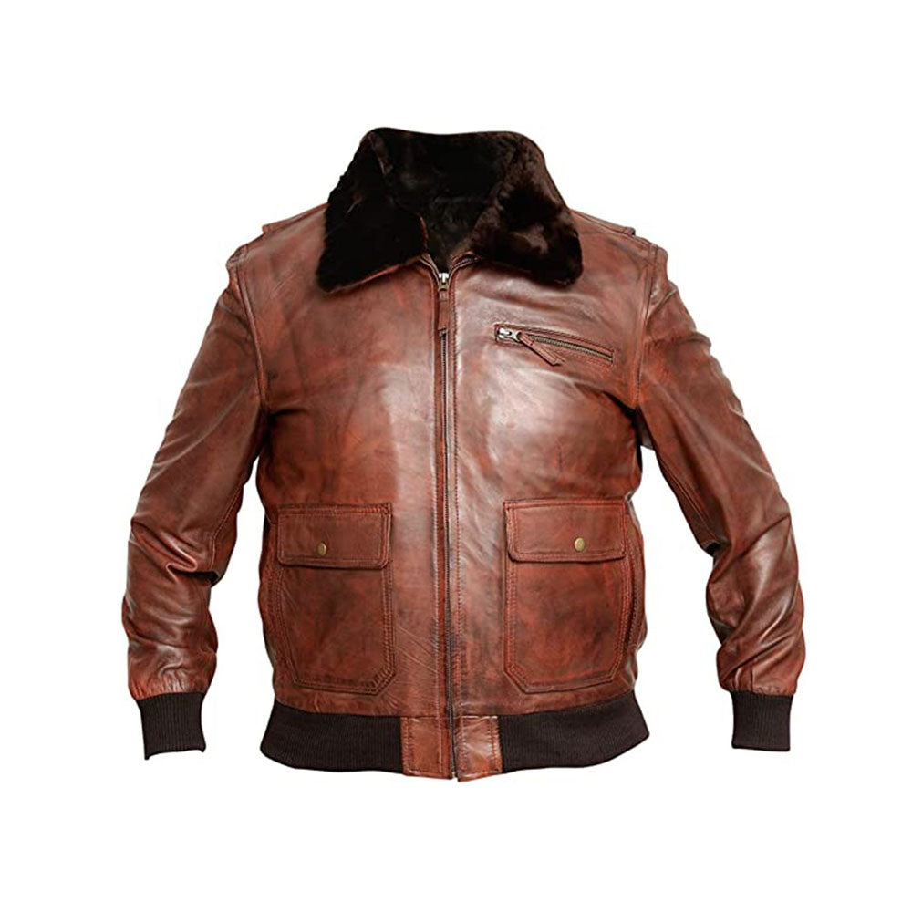 Aviator Fur Flight Airforce Sheepskin Bomber Shearling Leather Jacket