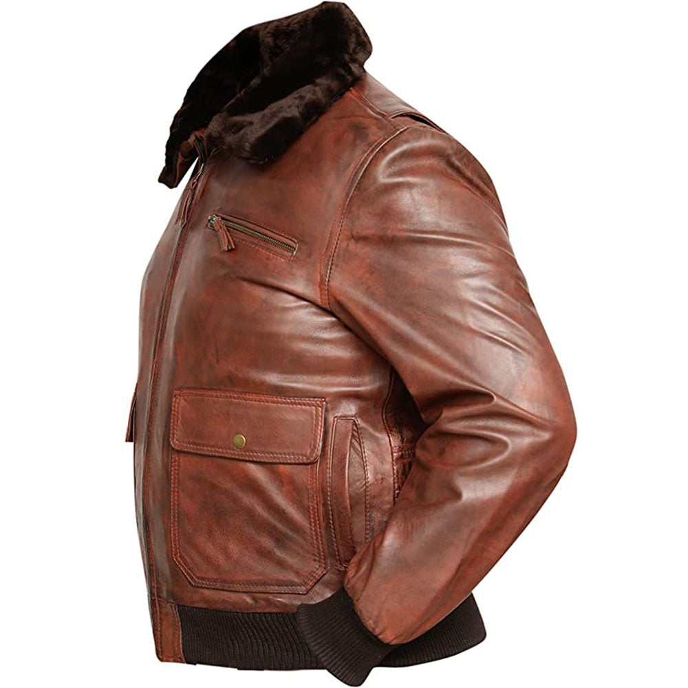 Aviator Fur Flight Airforce Sheepskin Shearling Leather Jacket