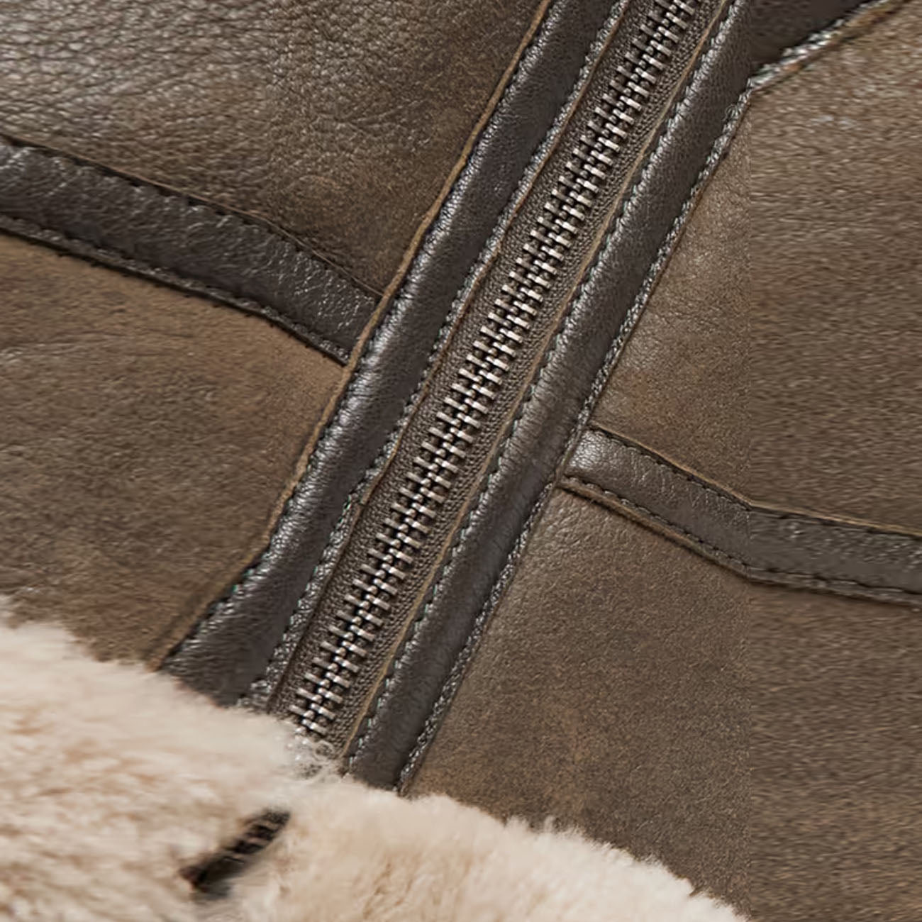 Men Sheepskin RAF Aviator Brown Fur Shearling Leather Jacket