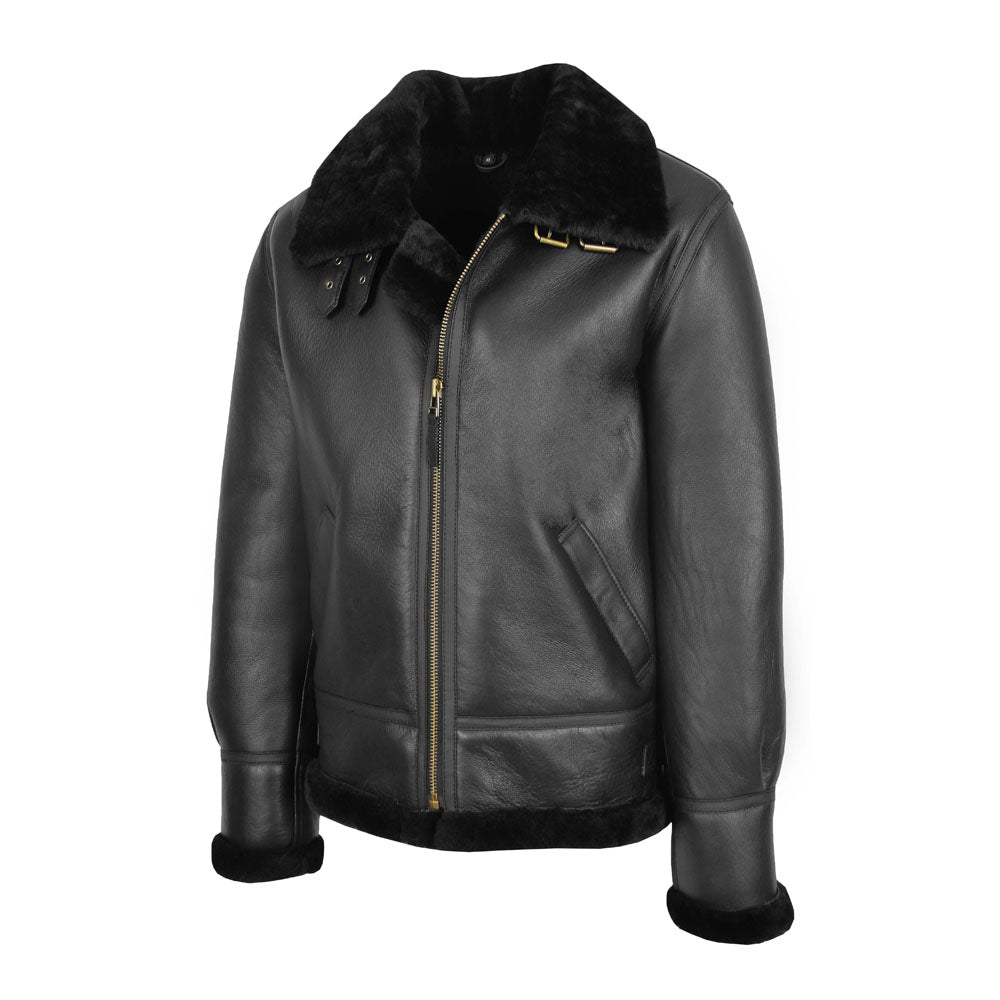 Men Sheepskin Flying B3 Classic Original Shearling Leather Jacket