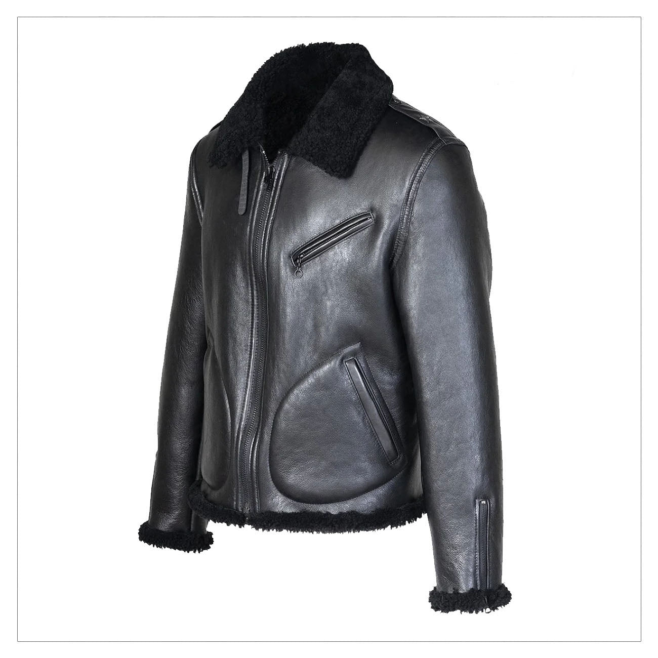 Sheepskin B3 Flying Airforce Black Shearling Jacket