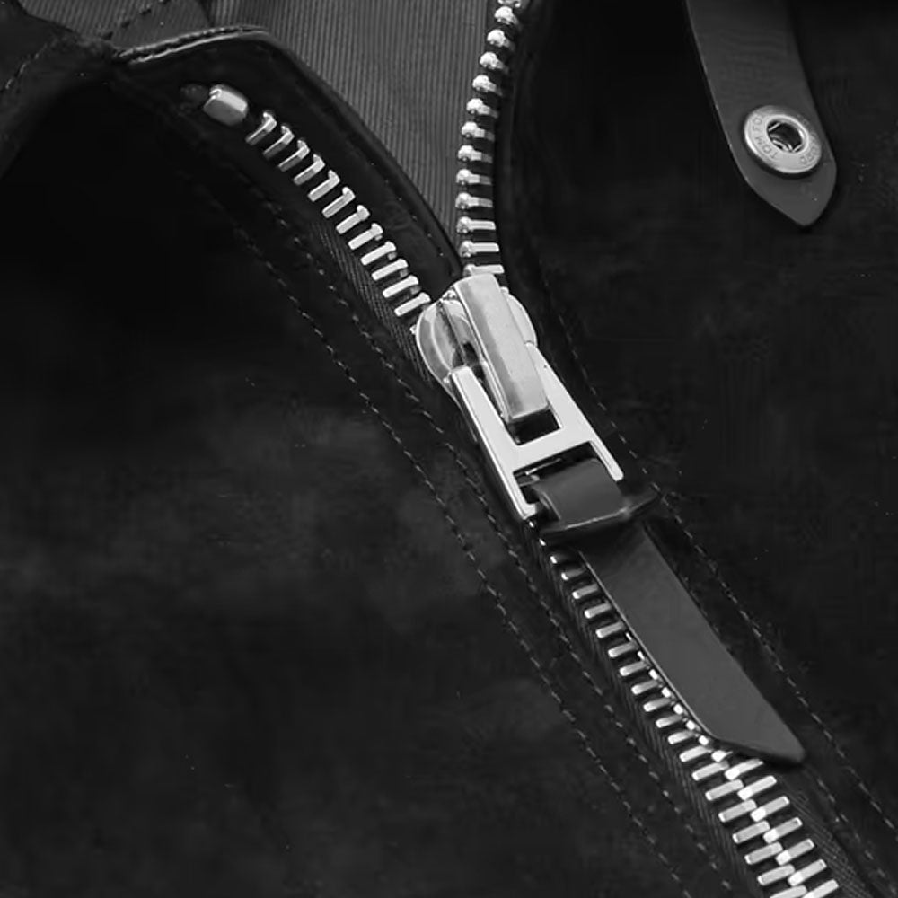 Men Suede Bomber Trimmed Sheepskin Leather Jacket