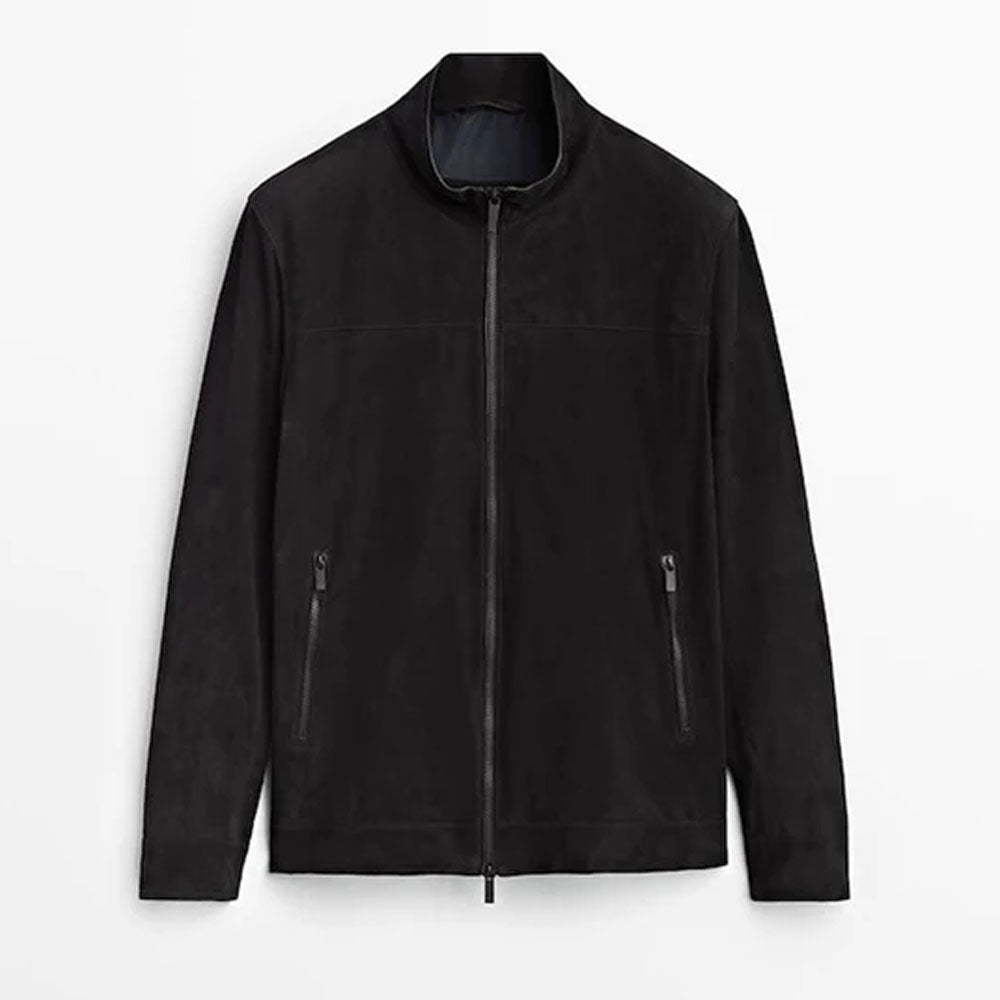 Suede Leather Men Biker Black Leather Jacket