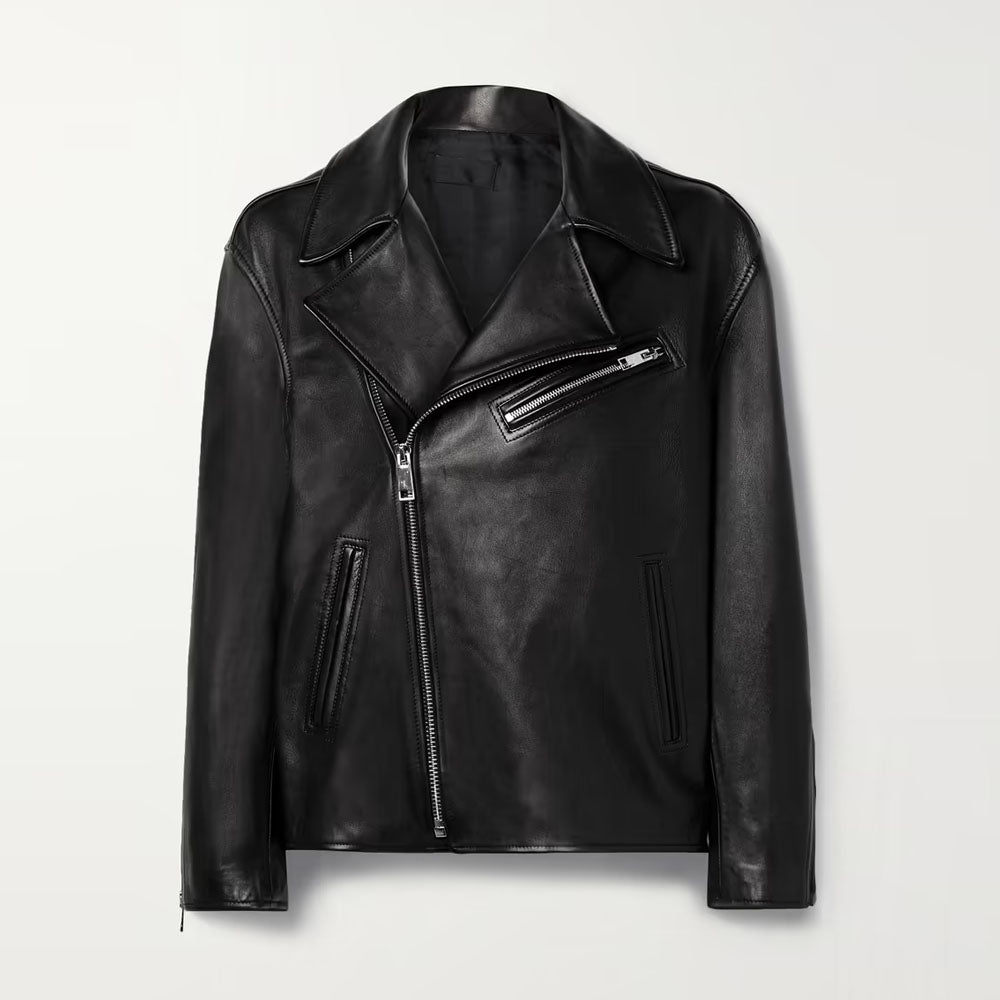 Women Black Lambskin Motorbike Riding Leather Biker Jacket