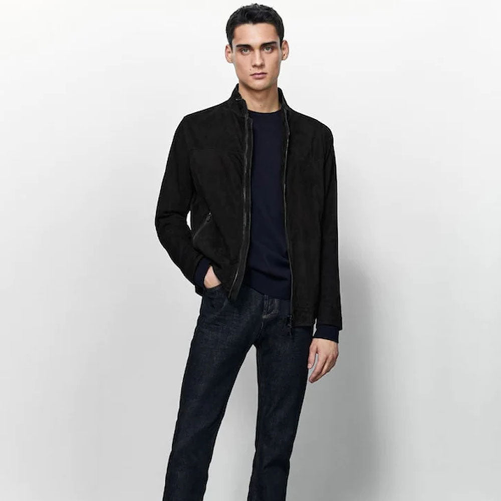 Suede Leather Biker Black Leather Jacket