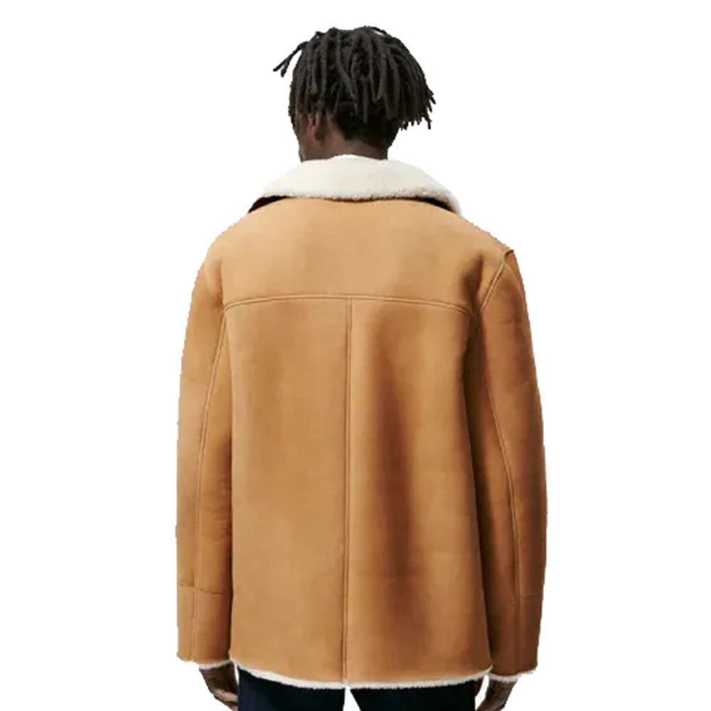 Men Shearling Aviator Fur Sheepskin Flying RAF Leather Jacket