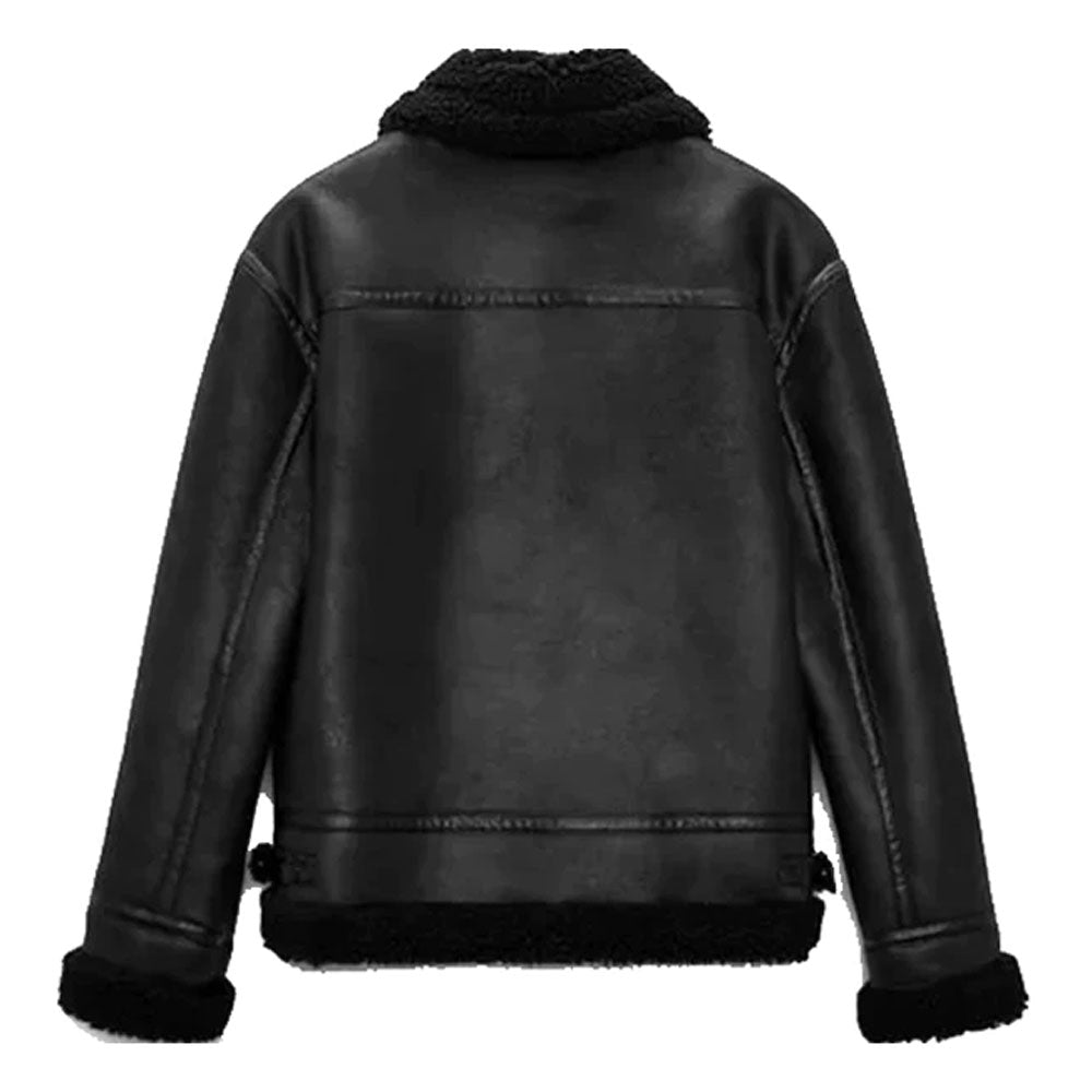 Men's Sheepskin Flying B3 RAF Aviator Fur Shearling Leather Jacket