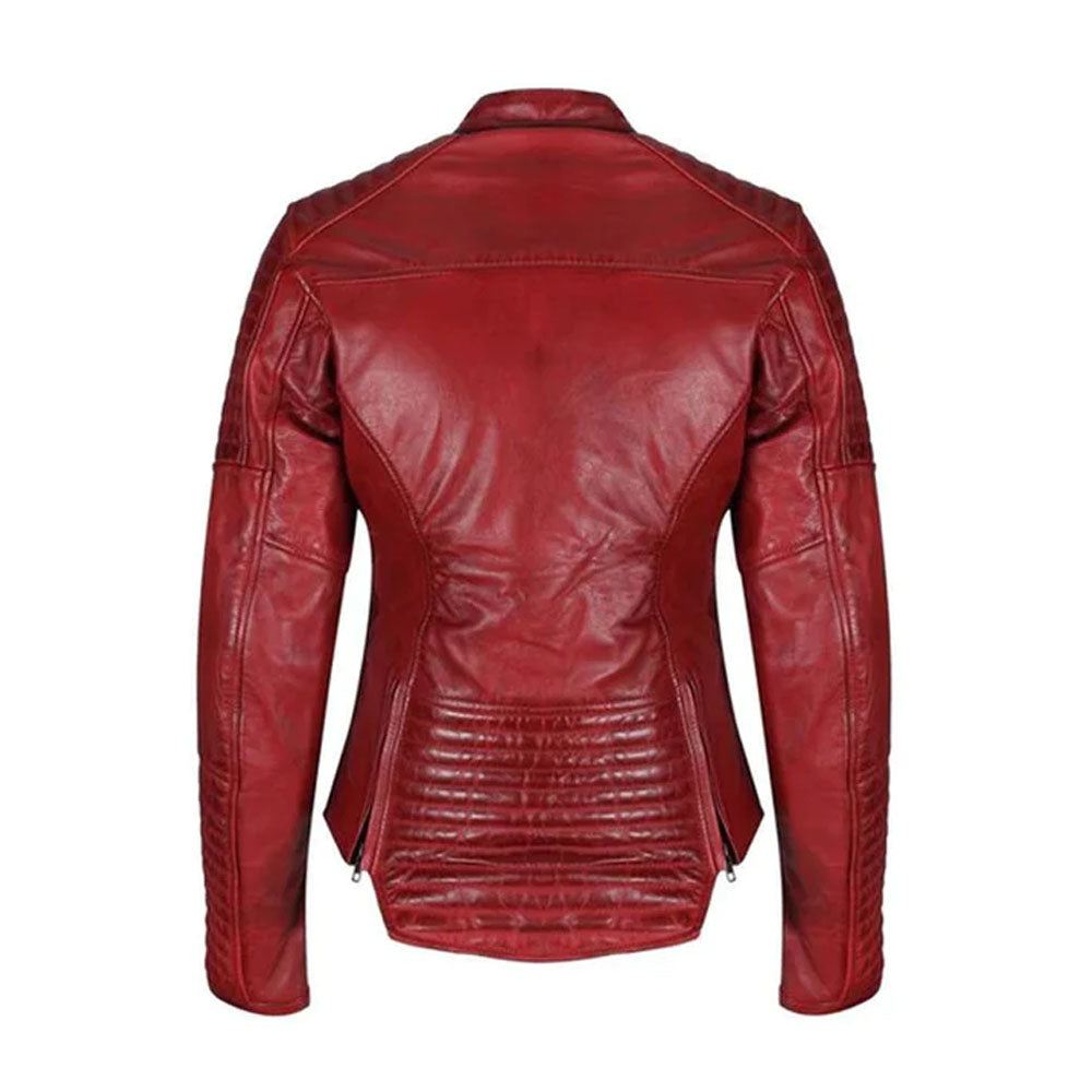 Red B3 Women Sheepskin Leather Jacket
