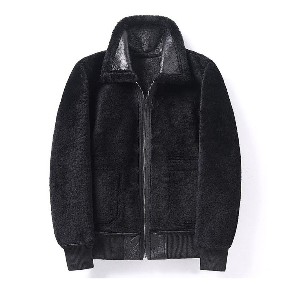 Men Aviator Flight B3 Airforce RAF Pilot Shearling Leather Jacket