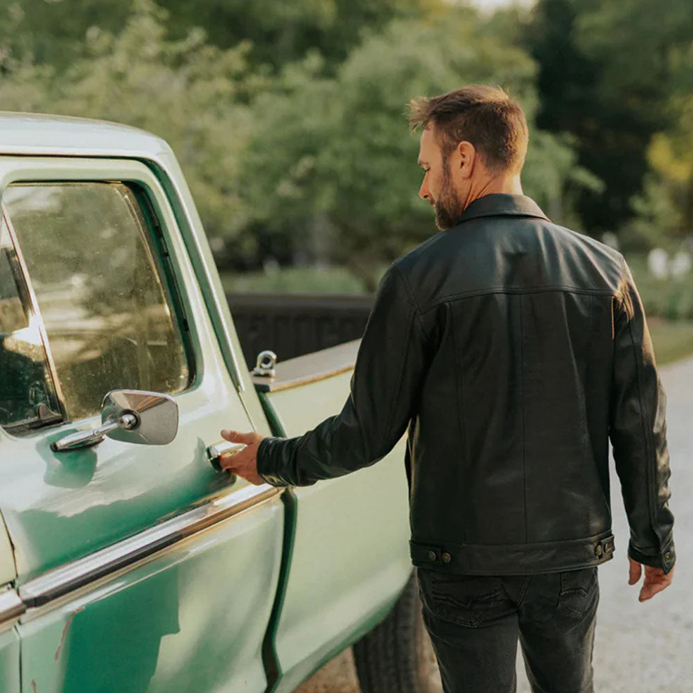 Men Sheepskin Motorcycle B3 Rugged Style Leather Jacket