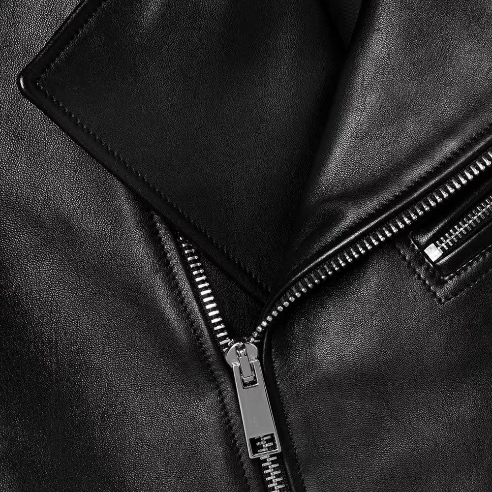 Women Lambskin Motorbike Riding Leather Biker Jacket