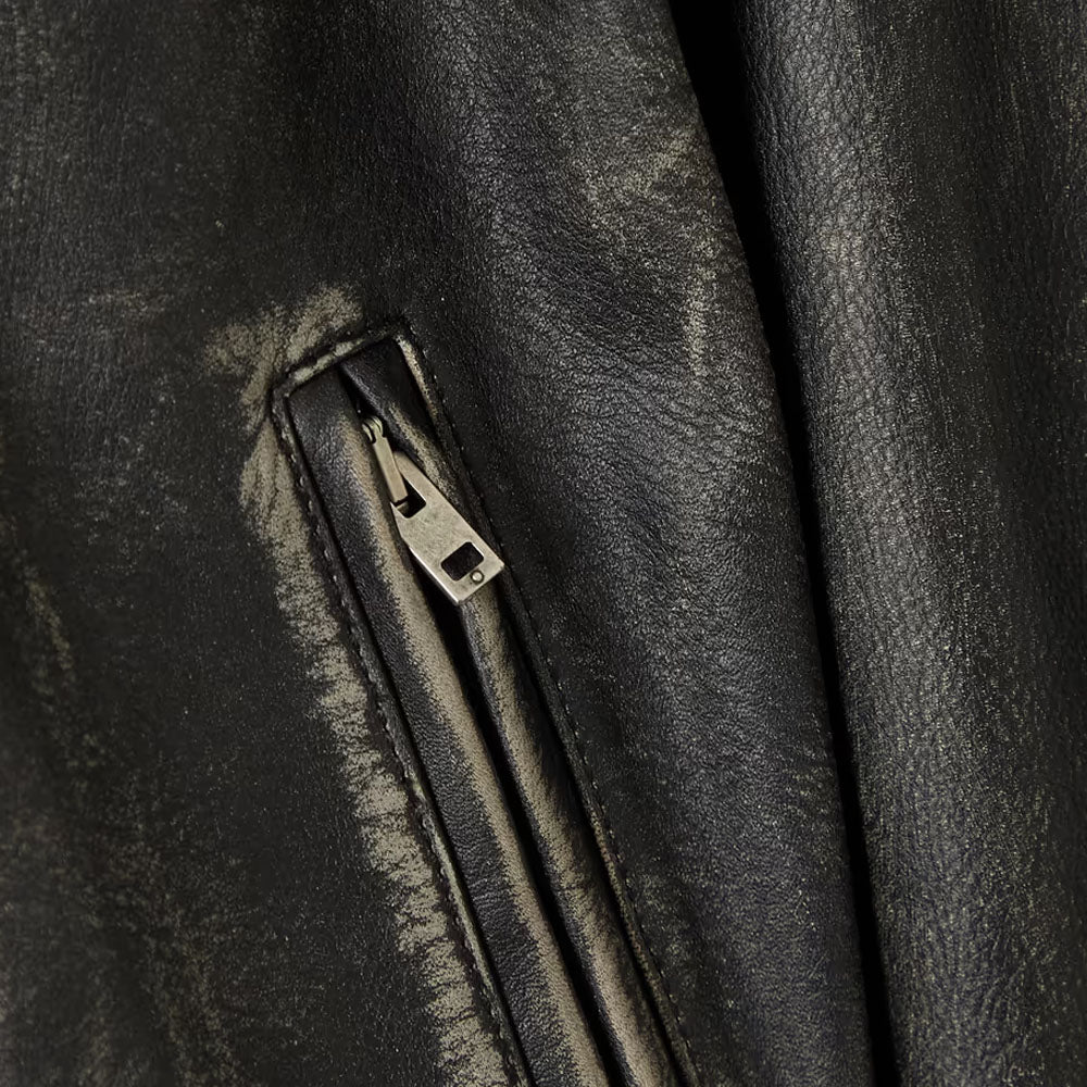 Women Motorcycle Goatskin Biker Leather Jacket