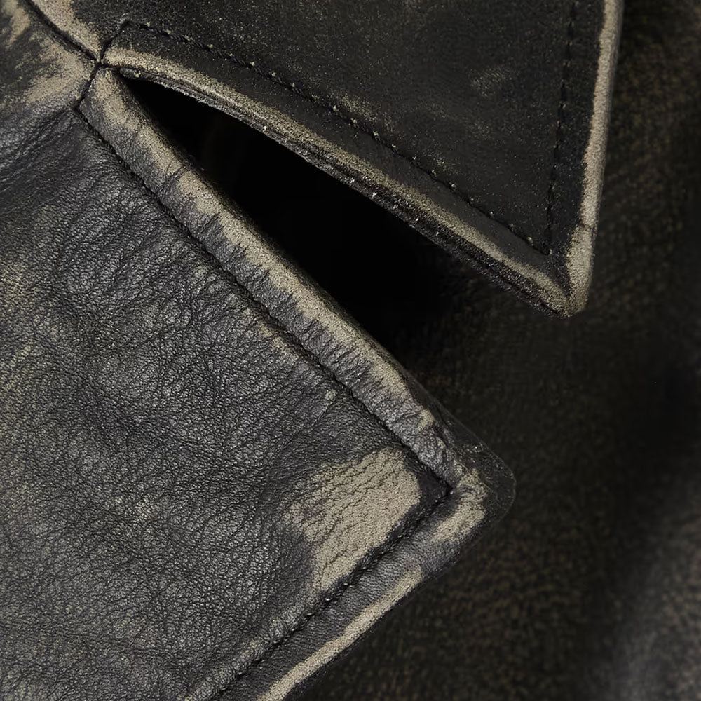 Women Black Motorcycle Goatskin Biker Leather Jacket