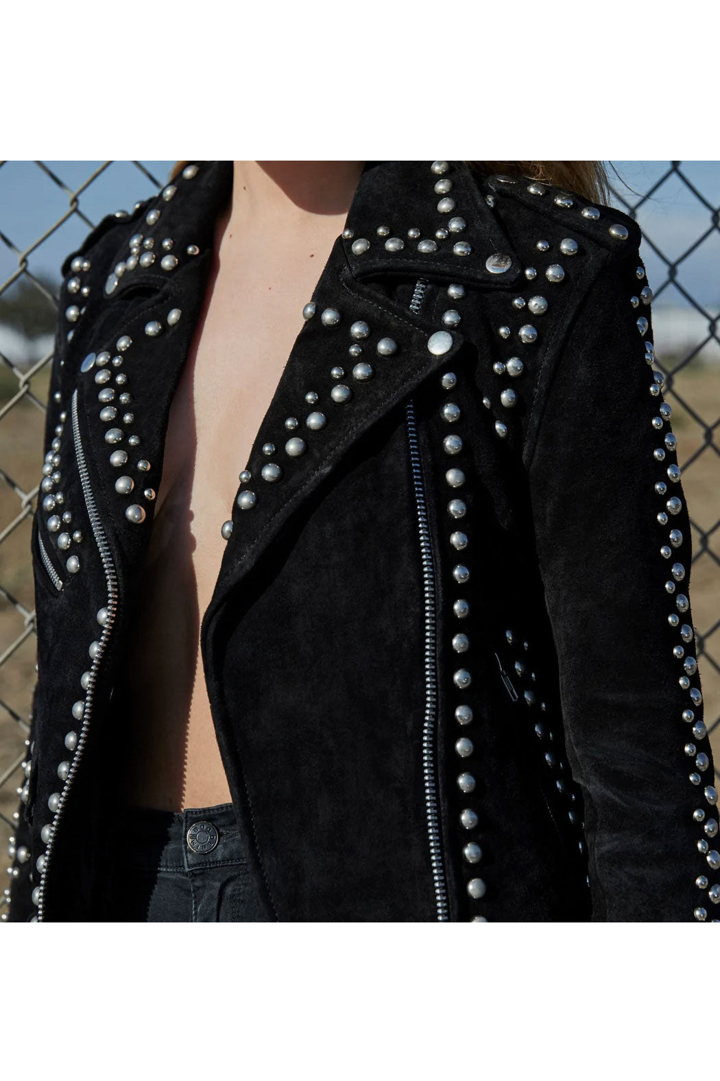 New Style Silver Spiked Studded Leather Jacket
