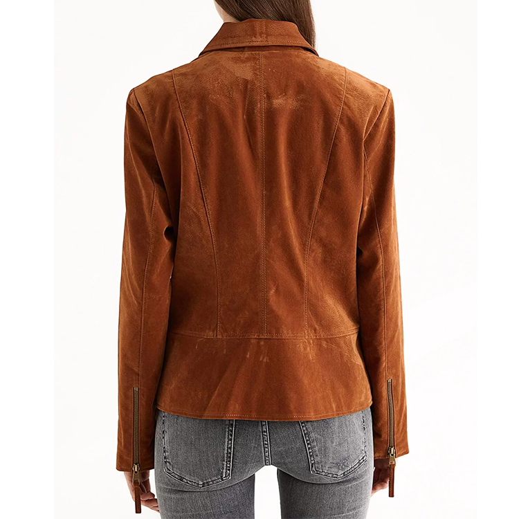 Women's Suede Leather Biker Jacket