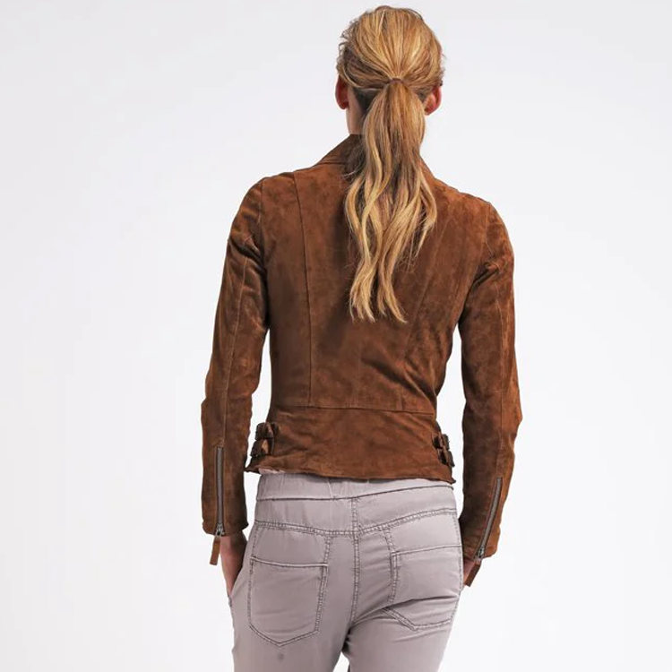 Western Cowboy Brown Lambskin Suede Leather Biker Jacket