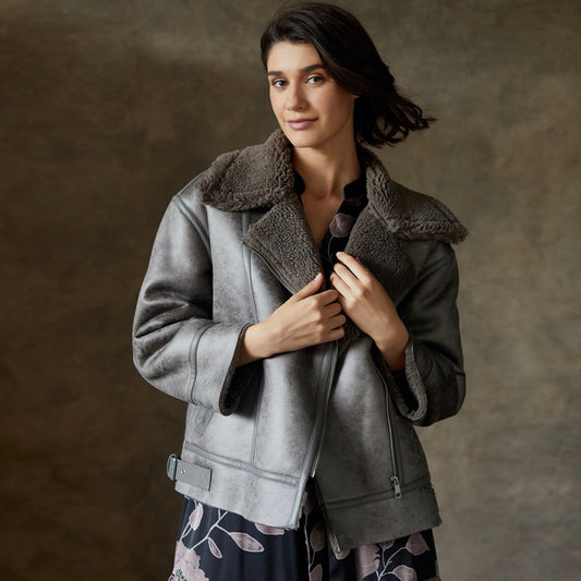 Aviator Leather Jacket-Sheepskin Jacket-B3 Bomber Jacket