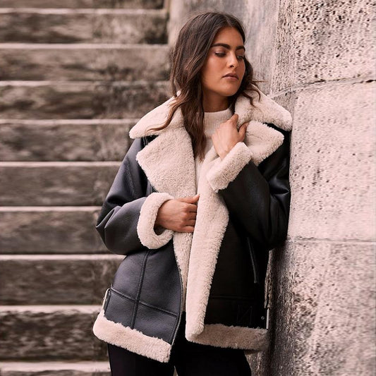 Aviator Leather Jacket-Sheepskin Jacket-Shearling Jacket