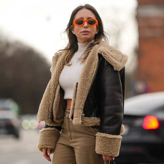 Aviator Leather Jacket-Sheepskin Jacket-Shearling Jacket