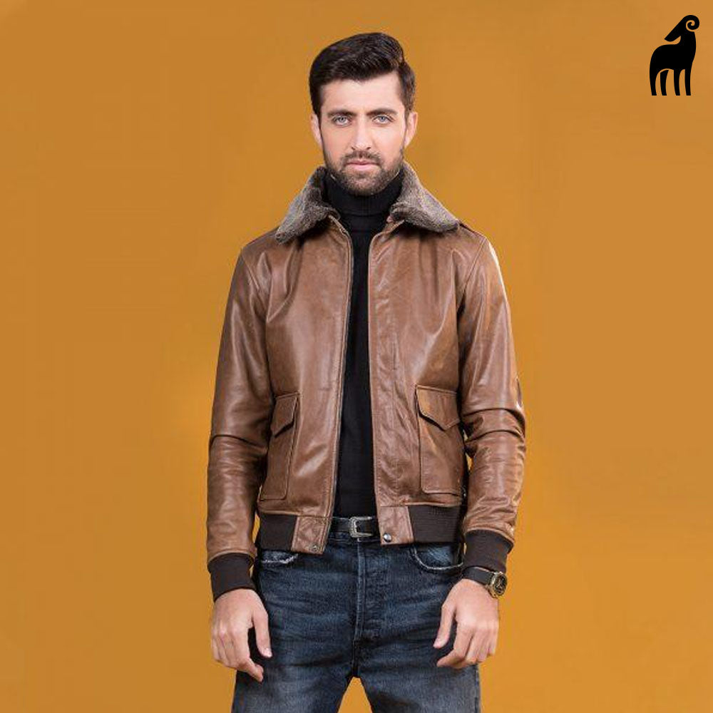 Aviator leather jacket-Shearling jacket-Bomber jacket