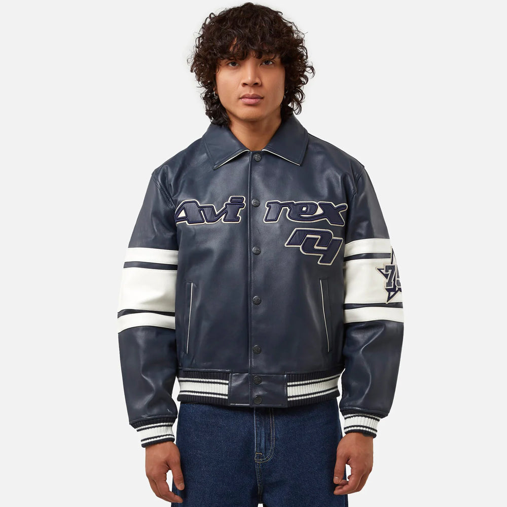 Avirex Leather Jacket-Bomber Jacket-Letterman Jacket