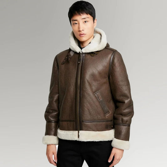 B3 Leather Bomber Jacket-Shearling Jacket-Sheepskin Jacket