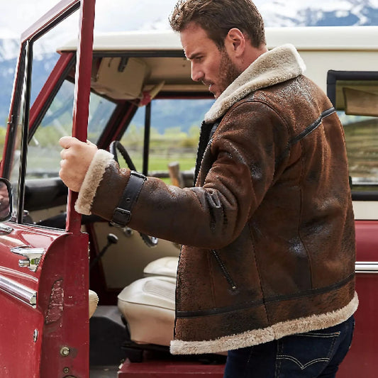 B3 Leather Bomber Jacket-Flying Jacket-Shearling Jacket