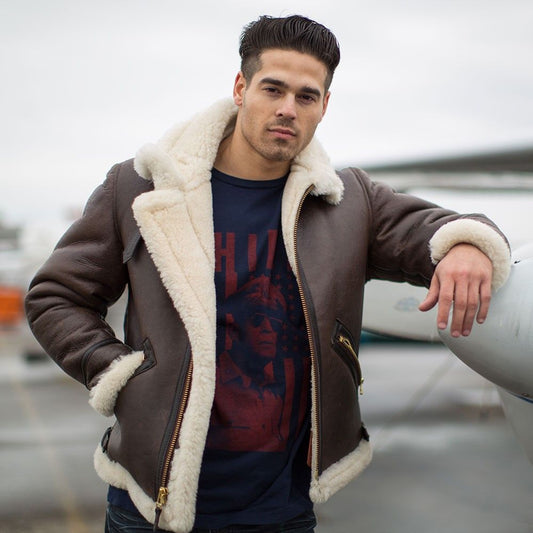 B3 Bomber Jacket-Aviator Jacket-Flight Jacket-Sheepskin Jacket