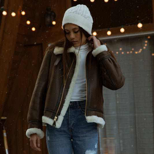 B3 Bomber Jacket-Aviator Jacket-Sheepskin Jacket