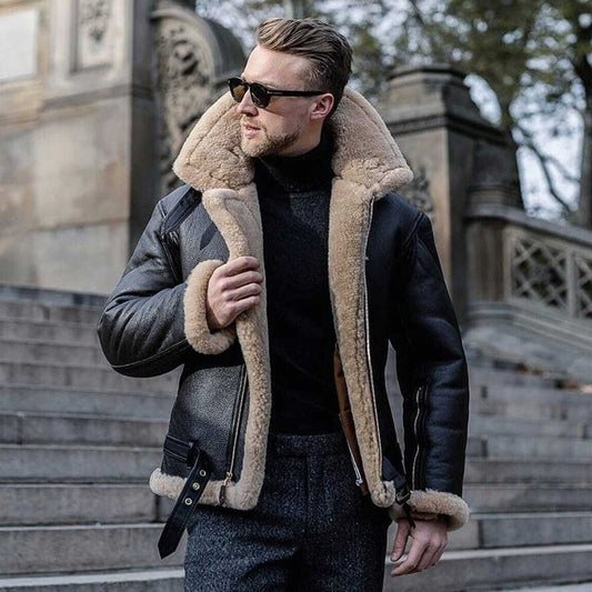 B3 Bomber Jacket-Sheepskin Jacket-Aviator Jacket-Pilot Jacket