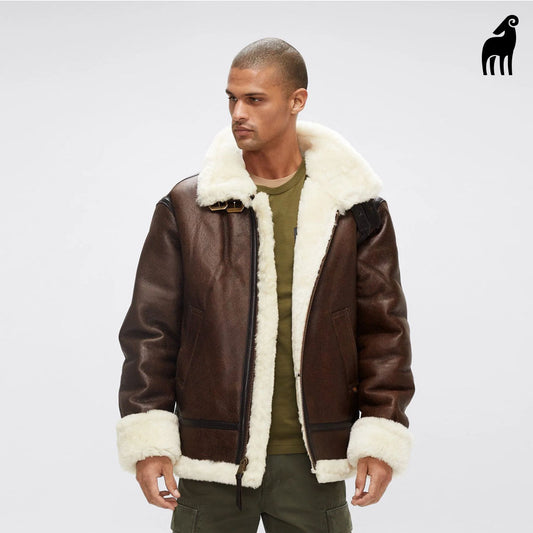 B3 Bomber Jacket-Sheepskin jacket-aviator jacket