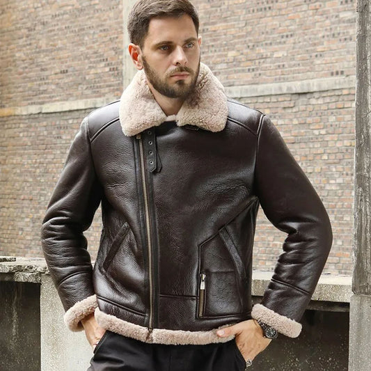 B3 Bomber Jacket-Sheepskin Leather Jacket-Shearling Jacket