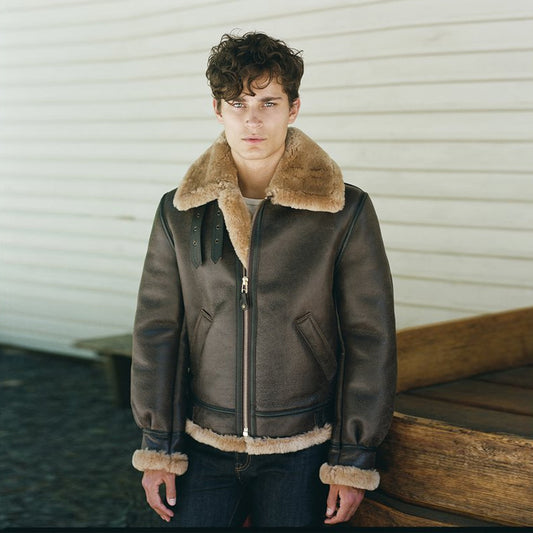B3 Bomber Jacket-Sheepskin Jacket-Aviator Jacket-Flight Jacket
